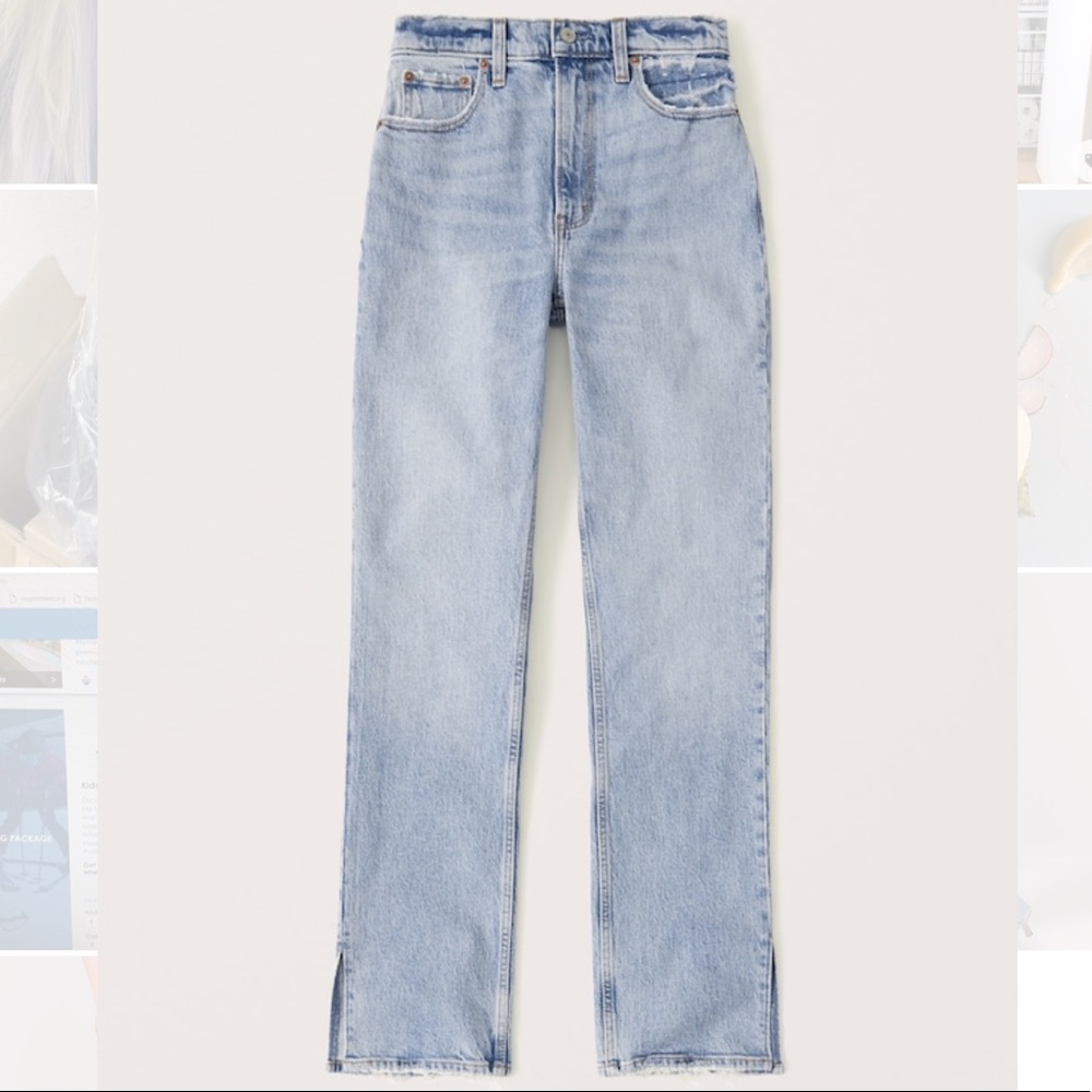 Abercrombie & Fitch Ultra High Rise 90s Straight Jean with split hem